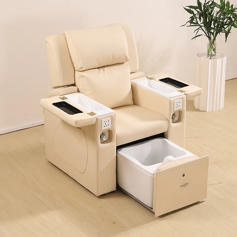 Electric Manicure Sofa, Spa Chair for Nail Salon, Beauty Parlor Pedicure Chair, 3 in 1 Function, Comfortable and Durable