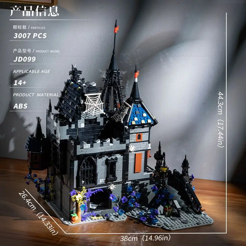 

Hot sales JD099 Dracula Castle Desktop Ornament Puzzle Assembly Building Blocks Toy Model Birthday Gift Halloween Christmas Gift