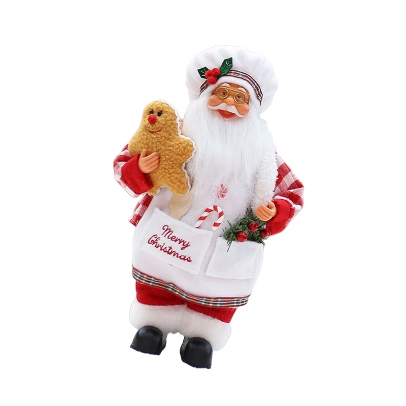 Eye Catching Christmas Santa Cook Figure Distinctive Table Decors for Holiday