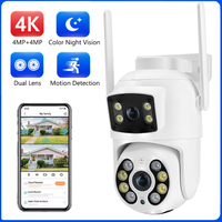 8MP 4K PTZ Camera Dual Lens Dual Screens IP Cameras Night Vision Motion Detection WiFi Surveillance Camera Security Protection