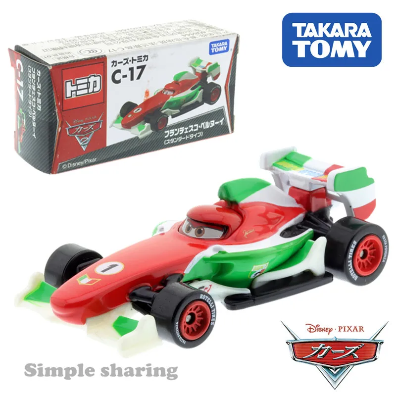 Takara Tomy Disney Cars Tomica C-17 Francesco Bernoulli (tipo standard) Modello di auto Ragazzo Modello giocattolo