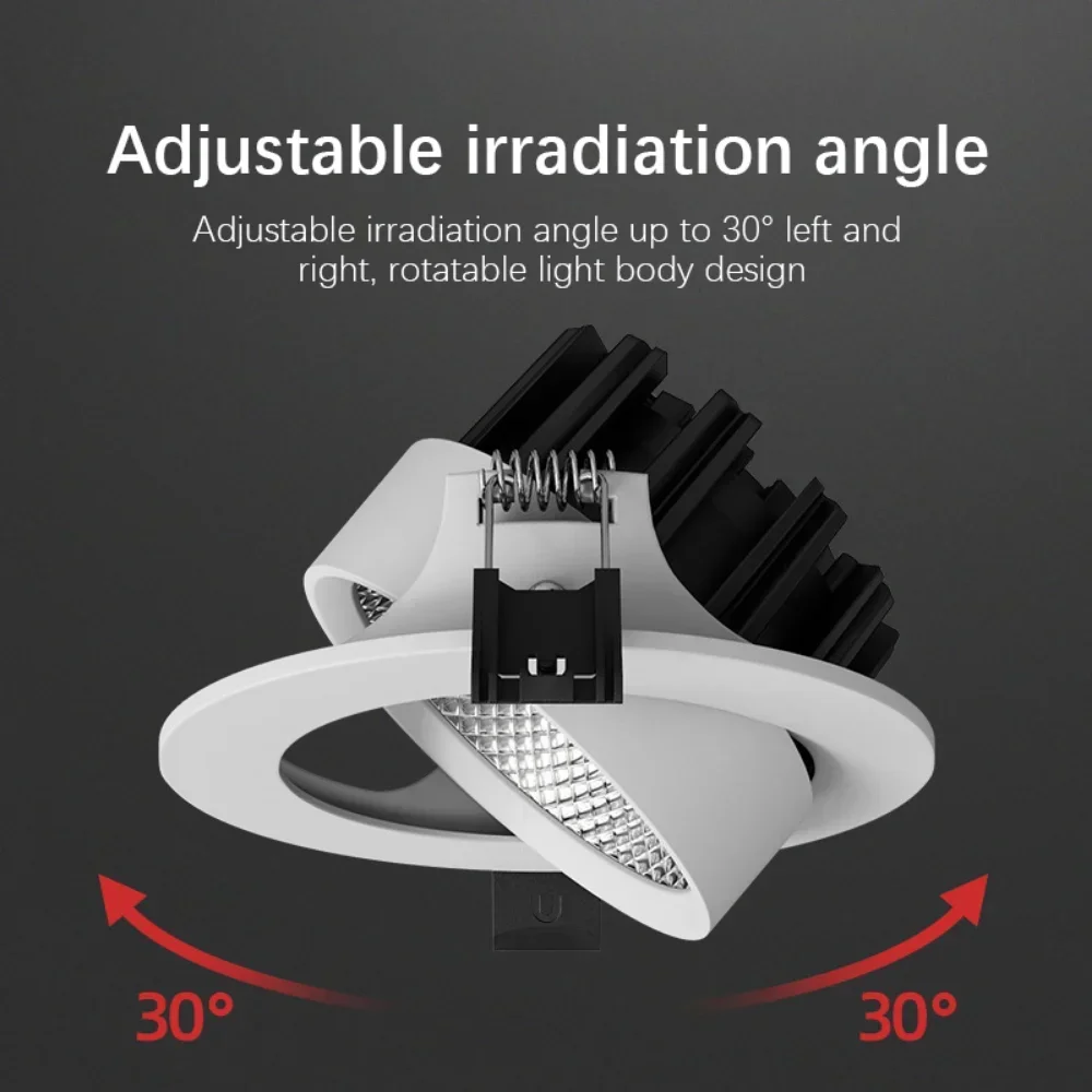 Downlight retangular LED COB, Downlight cor ajustável, 1pc