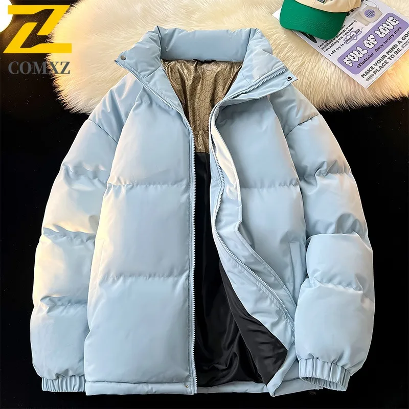 

COMXZ Men Winter Jacket Korean Style Loose Plus Size Travel Snowboarding Padding Coat Outdoor Glamorous Cotton Padded Jacket