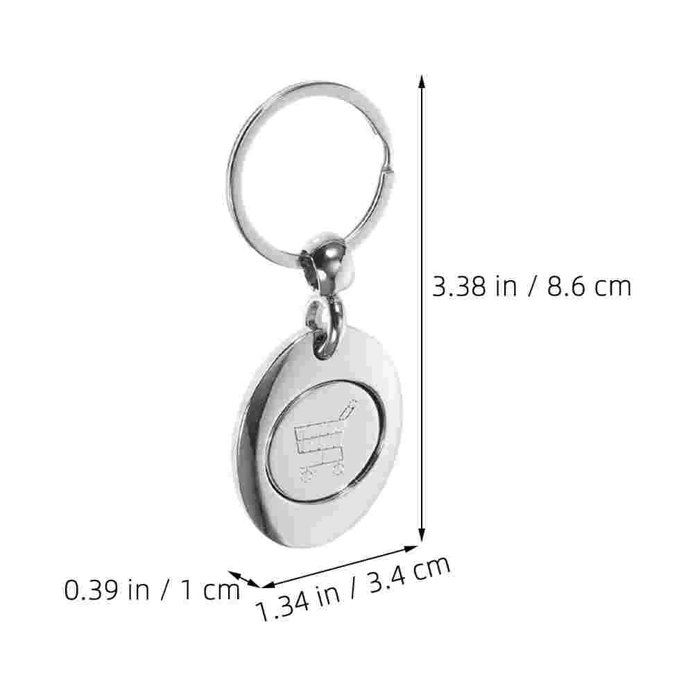 3 Pcs Shopping Tokens Keyring Keychain Wagons Carts Foldable Detachable Trolley Coin Pouch