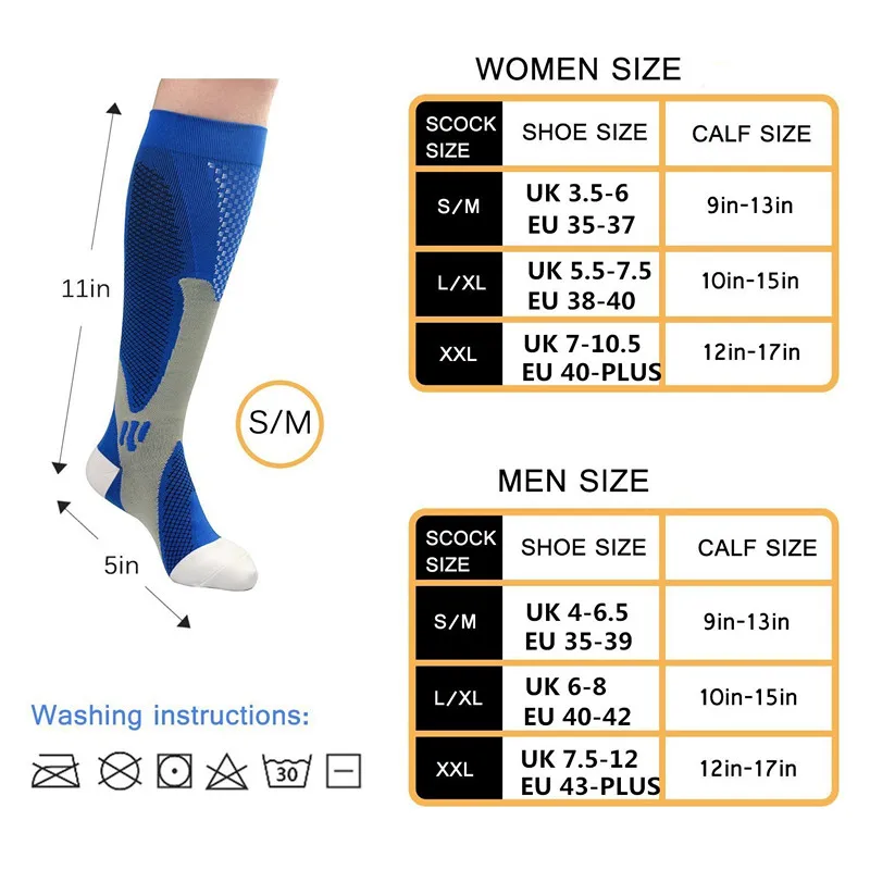 3XL Varicocele Socks Compression Socks Men's Running Cycling Sports Socks Elastic Long Sleeve Travel Tight Blood Circulation New