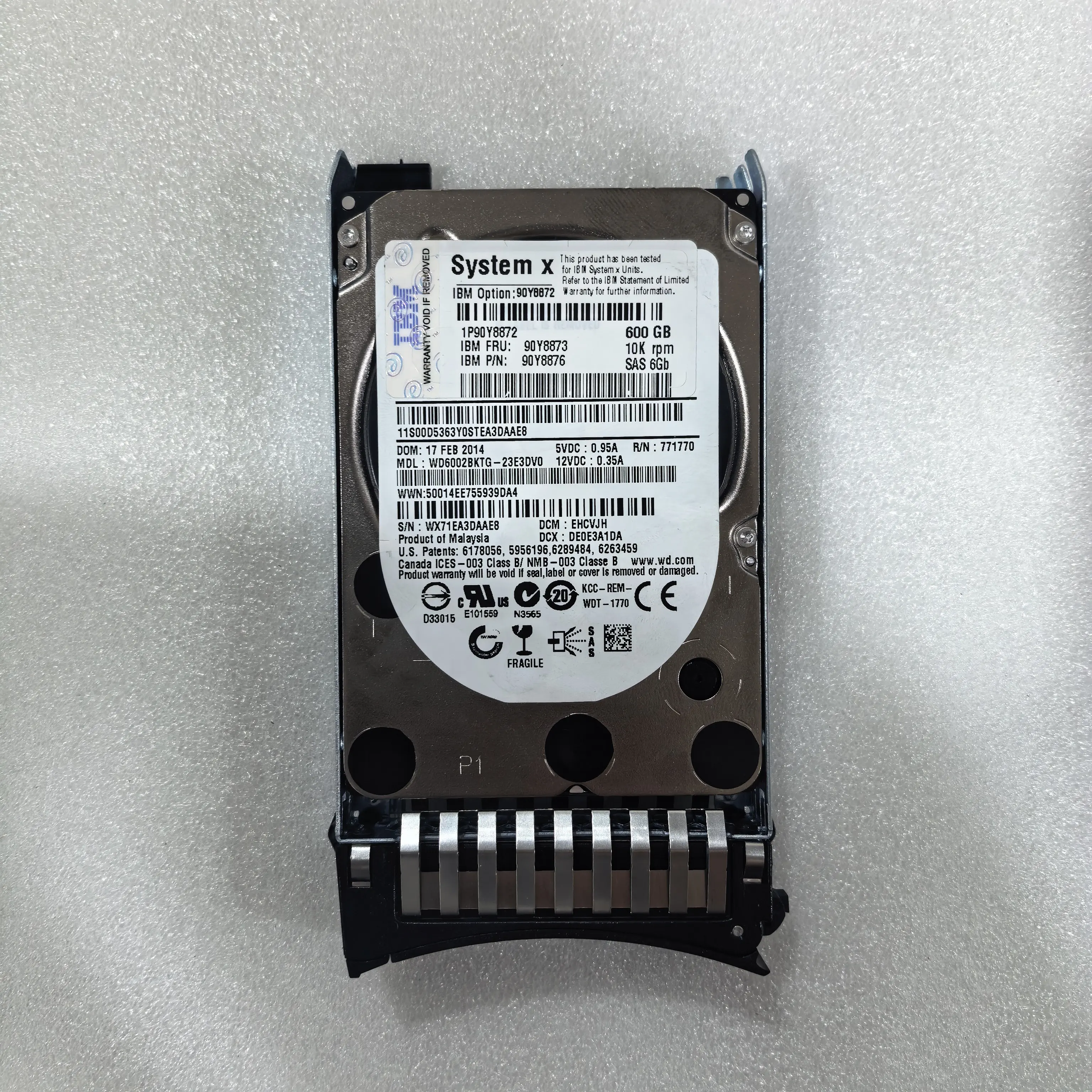 IBM 600G SAS HDD 90Y8873 New Internal Portable Hard Disk for Servers