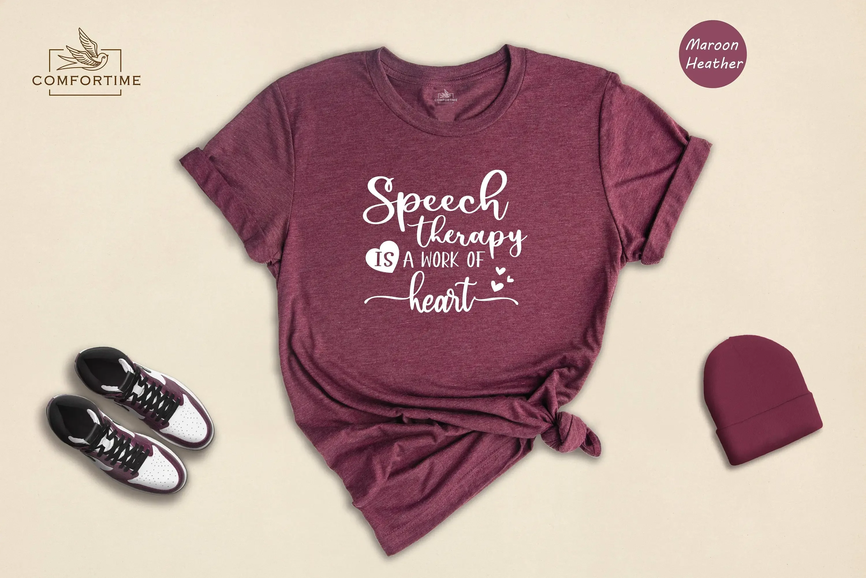 Speech Therapy is a Work of HearT T Shirt for Therapist Sped Teacher Neurodiversity