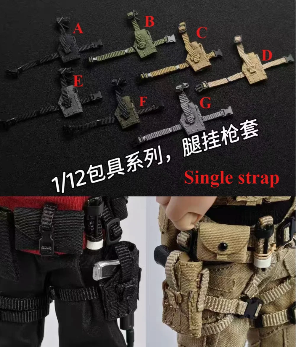 1/12 Scale Pistol Holster Leg Hanging Model for 6'' Action Figure