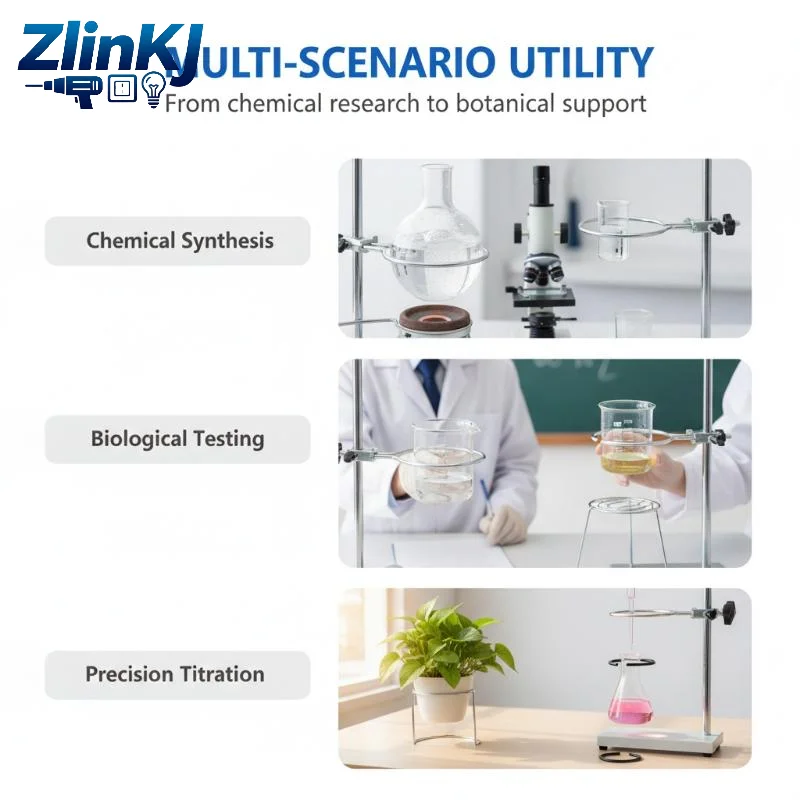 Durable Laboratory Support Stand Base With Flask Holder Clamps For Chemistry Education Lab Supplies Equipment
