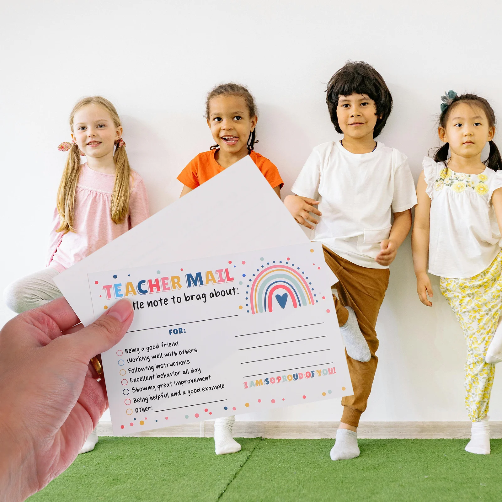 

50Pcs Inspirational Teacher Positive Reinforcement Cards for Preschool Kindergarten Elementary Classroom Behavior Rewards Parent