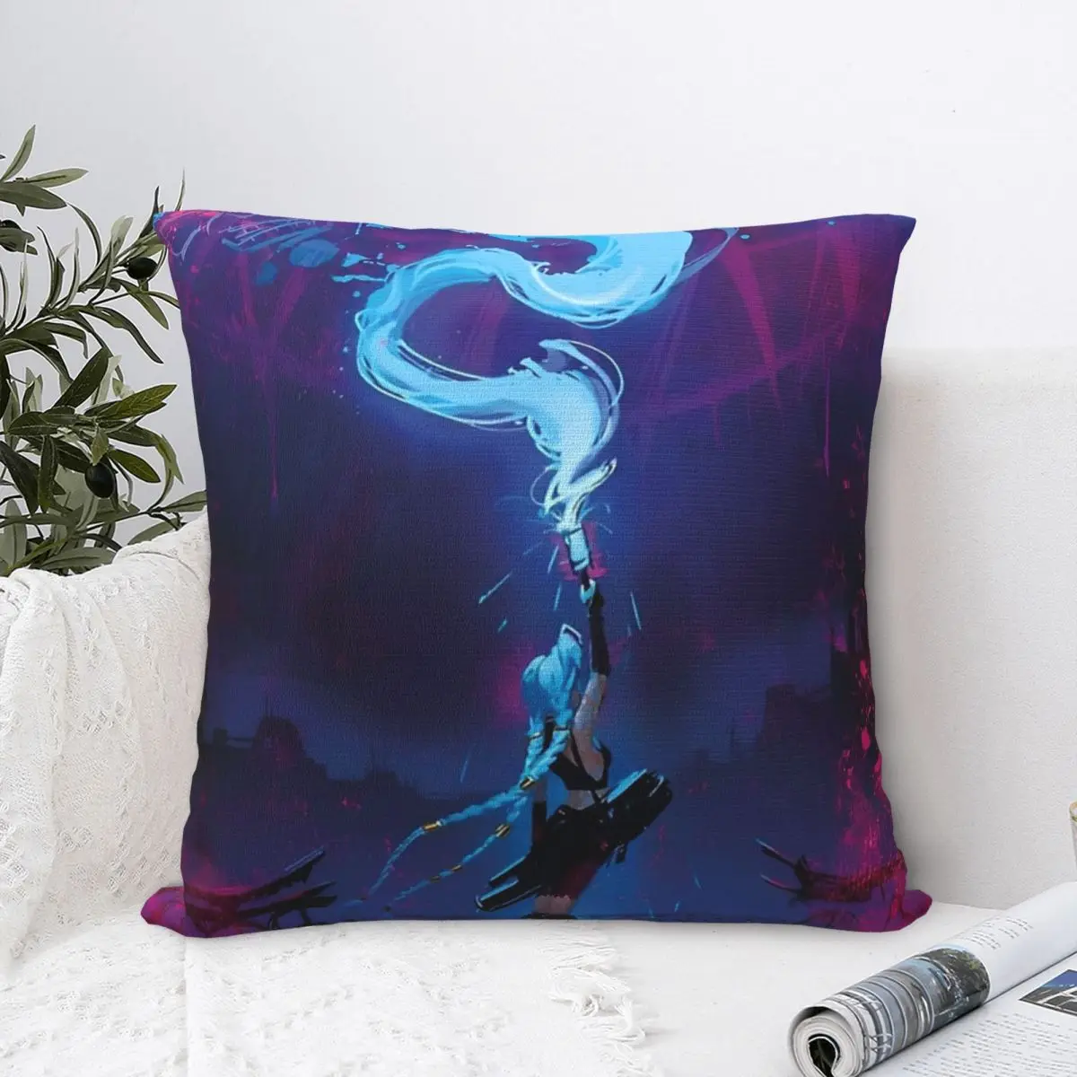 Jinx Arcane Jinx Pillowcase Polyester Cushion Cover Decor  Throw Pillow Case Cover Bedroom Zipper 45*45cm