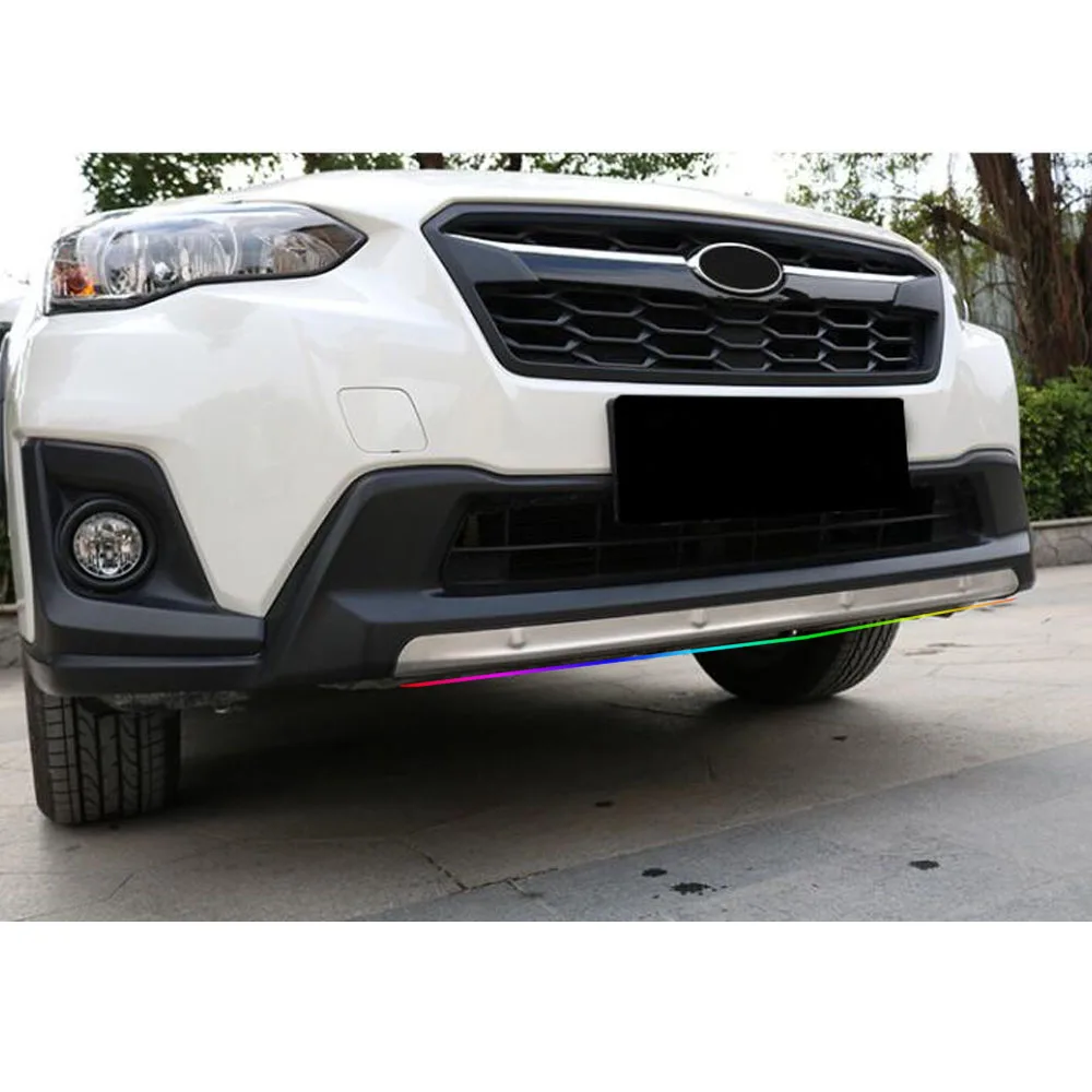For SUBARU XV 2018 2019 20202 2021 2022 Cover Protection Detector ABS Chrome Rear Tail Bottom Grid Grill Grille Bumper Edge 1pcs