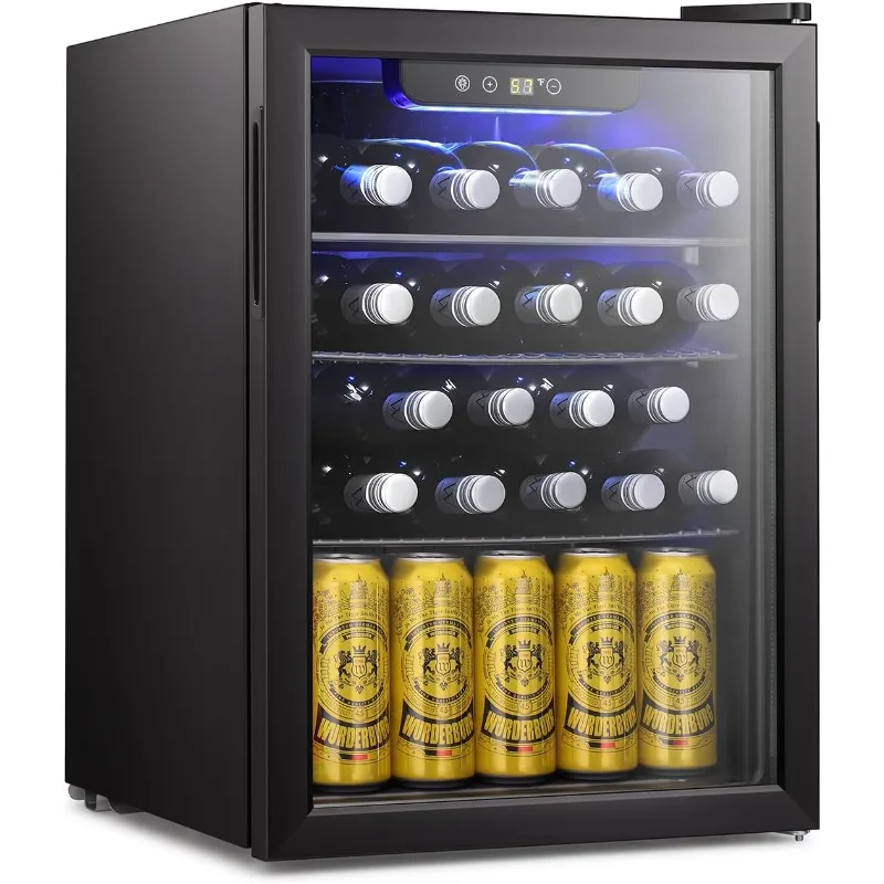 Antarktischer Stern, 24-Flaschen-Weinkühler/Schrank, Getränkekühlschrank, kleiner Mini-Weinkeller, Bier, Soda, klare Glastür, Bar-Kühlschrank