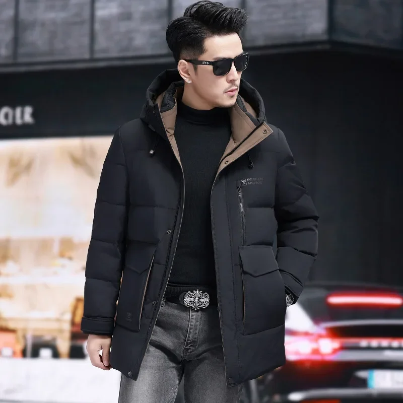 

Designer Male Winter Brand New in Down Coats Duck Down Padding Heated Mens Winter Jacket Casual Man Sack Men's Cold Coat