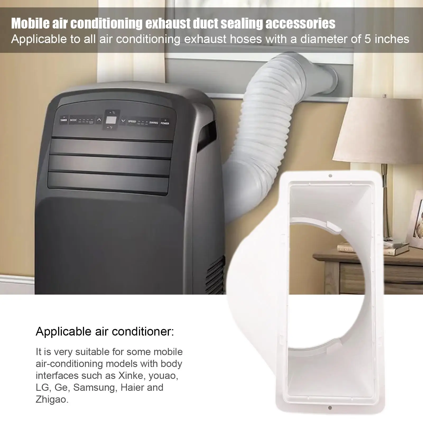 AC Hose Connector Mobile Air Conditioner Exhaust Hose Connector Portable AC Coupler with Good Sealing Effects Pipe Accessories