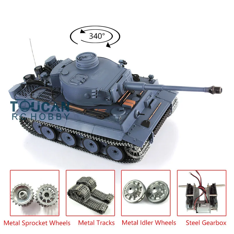 RC Tank Boy Gifts 1/16 Heng Long TK7.0 German Tiger I RTR RC Tank Toy 3818 Upgraded Metal Version Model TH17239