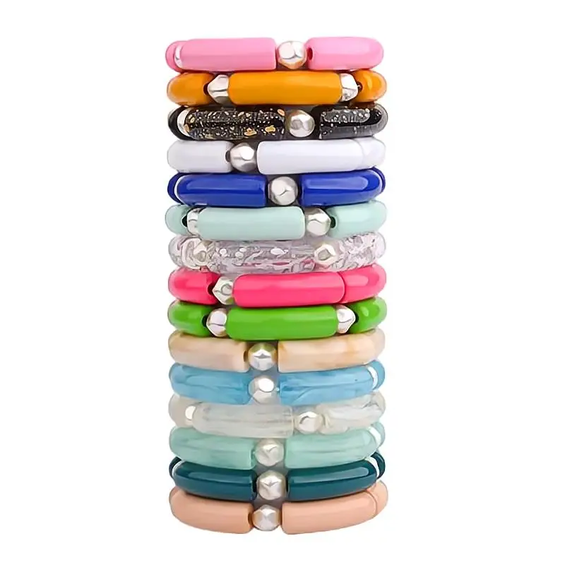 Fashion Jewelry colored Big size Resin Bamboo Tube Iregular Resin Pearl Bracelets BC392AC