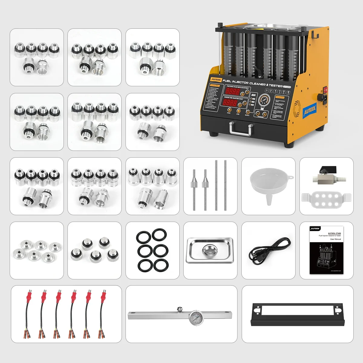AUTOOL CT400 GDI EFI FEI Piezoelectric Fuel Injector Cleaner & Tester Machine 6 Cylinders Fuel Injector Cleaner Tester For Car