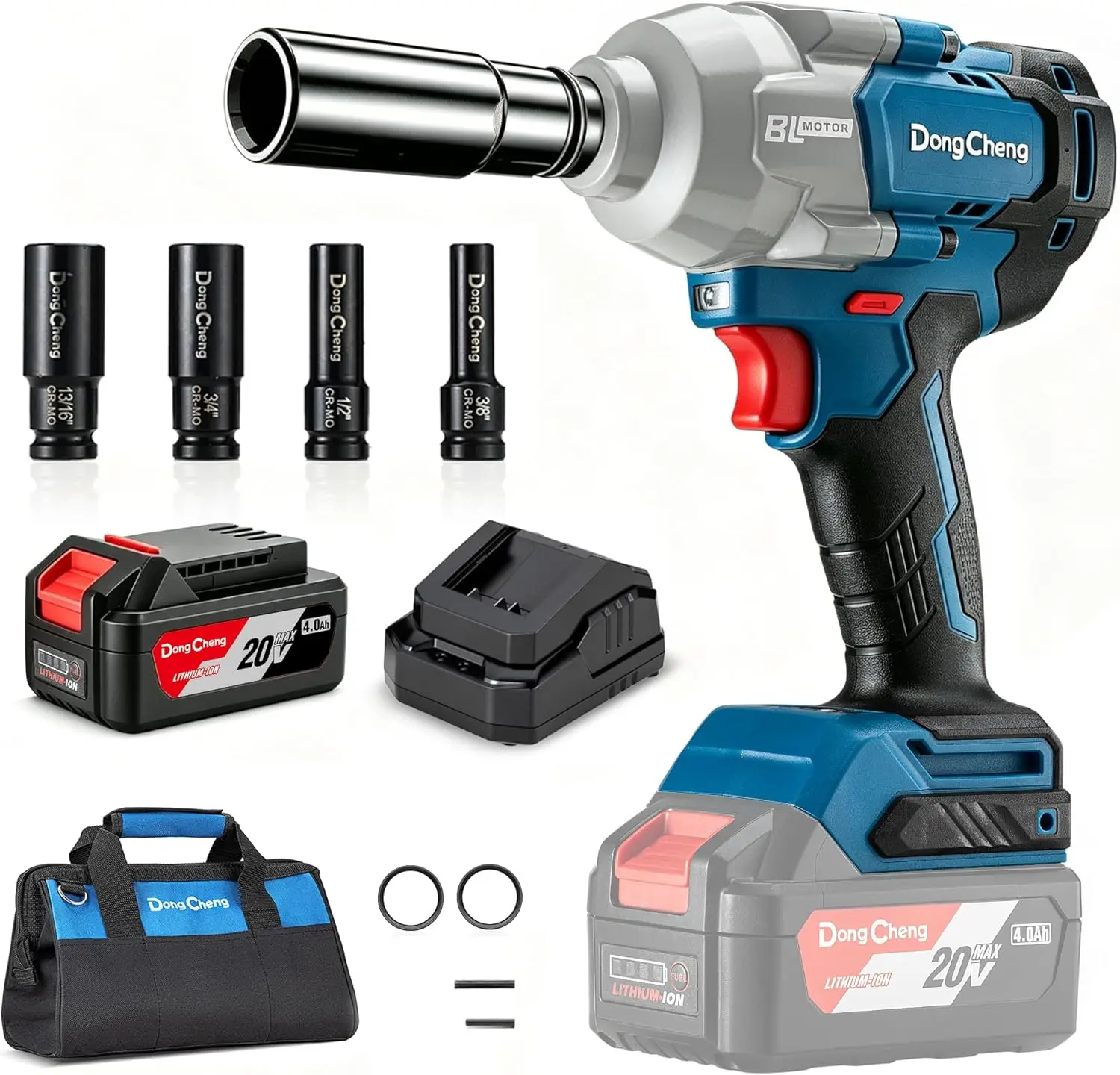

Brushless Impact Wrench 670 ft-lbs, 1/2" 4-Speed 2200RPM Cordless Tool with 4.0Ah Battery & Charger for Auto Repair