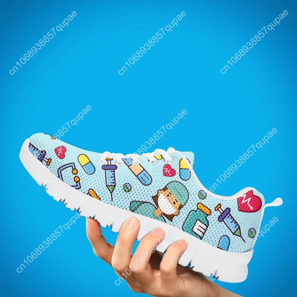 Women Doctor Nurse Sneakers Medical Hospital Print Lightweight Mesh Flats Ladies Casual Spring Cute Nursing Shoes