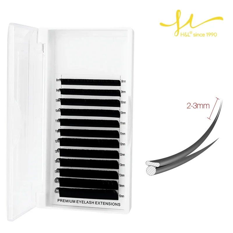 H&L Ellipse Flat Lashes Soft Split-tips Fake Eyelash Extension Individual Eyelashes Nature Doubel Tips Flat Lashes Supplies