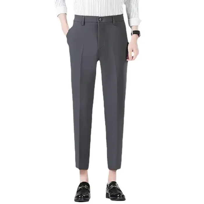 Men's Summer Business Formal Pants Solid Color Casual Korean Fit Suit Pants 2024 New Men's Wedding Social Pants Men Clothing Y2k