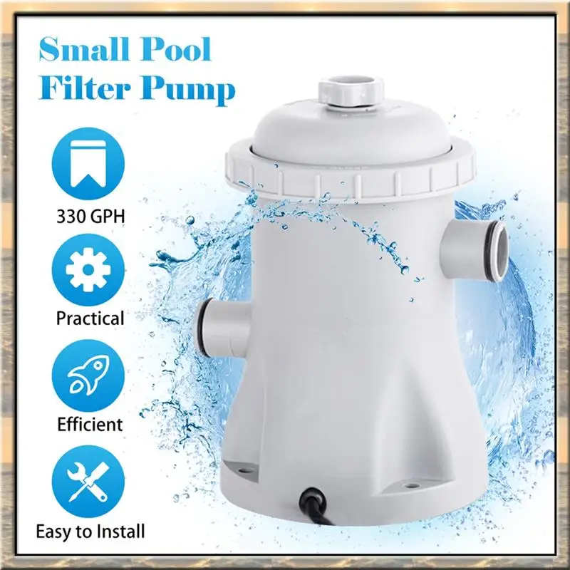 2026 HOT Pool Filter Pump 330 GPH Electric Water Pump For Paddling Pool Small Ground Pool Filter Pump