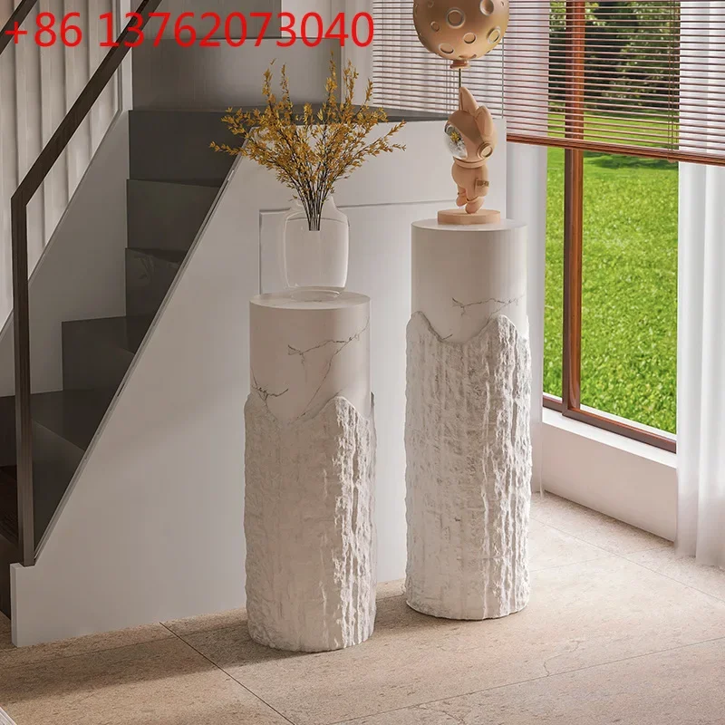 2026 Italian light luxury flower shelf living room wabi-sabi wind art installation ornament display stand