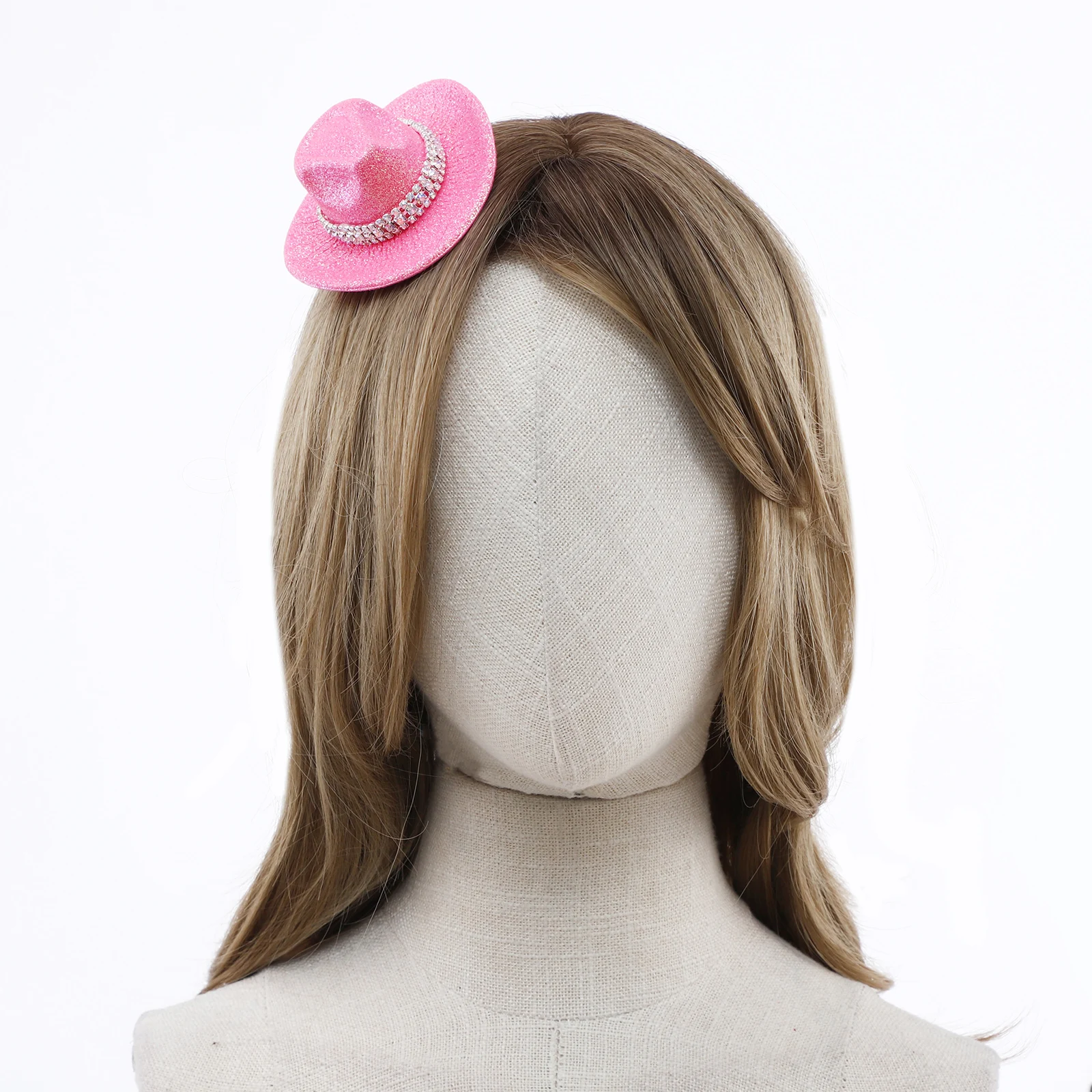 Cappelli da cowboy occidentali glitterati Mini cappello da cowgirl Decorazioni per feste in discoteca Accessori per costumi cosplay