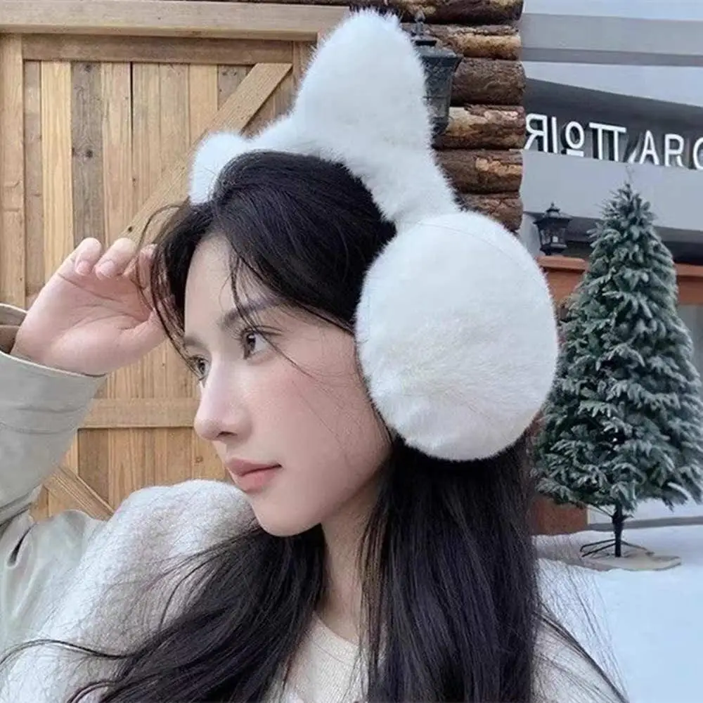 Penutup Telinga Hewan Lucu untuk Musim Dingin, Penghangat Telinga Luar Ruangan, Headband Bulu Lembut, Penghangat Telinga Lipat, Penutup Telinga, Hadiah