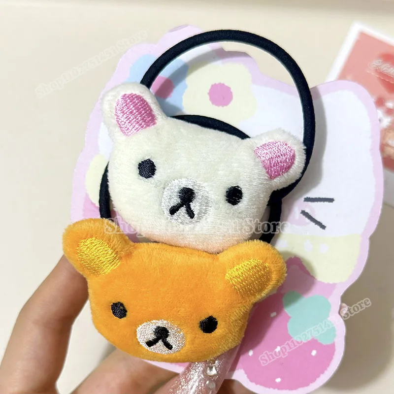 

Новые повязки на голову Rilakkuma, белая, коричневая веревка для волос Lazybear, модная повязка для волос с легким медведем, вечерние аксессуары для волос для женщин и девочек, подарки для детей