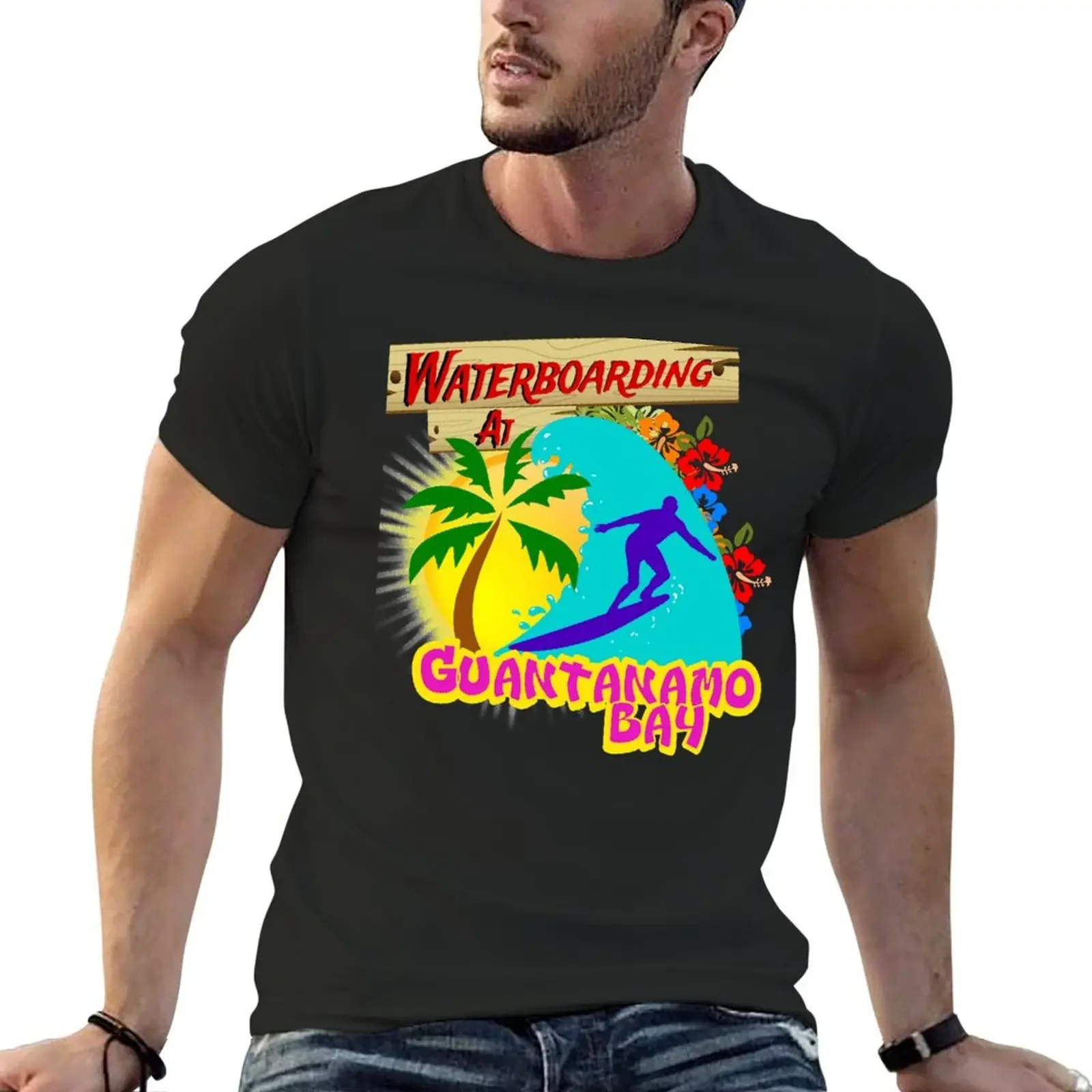 Waterboarding in der Guantanamo Bucht T-Shirt oversized graphic tee blacks new edition t shirts for men cotton