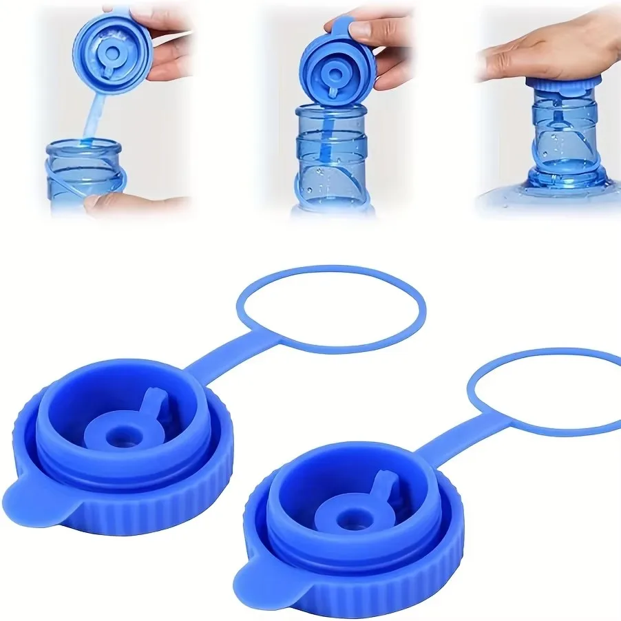 Water Jugs Cap Non-Spill Bottle Caps with Inner Plug Durable Thick Reusable Silicone Water Bottle Cover Drinking Bucket
