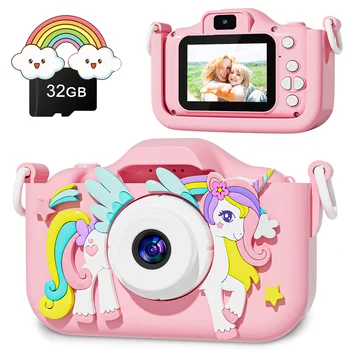 1080P HD Children&#x27;s Camera Toys 2 inch Color Screen Kids Digital Camera with Silicone Cases Toys Christmas Birthday Gifts