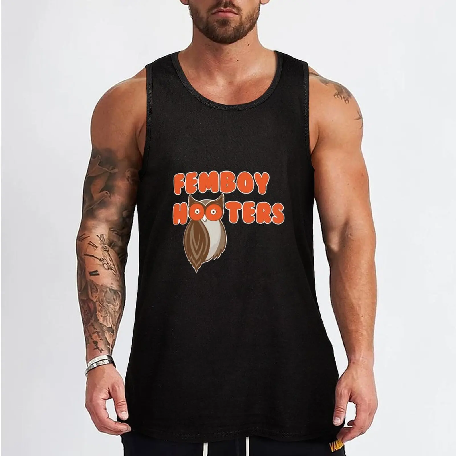 Femboy Hooters Tank Top Men's gym Sports clothing sleeveless shirt man