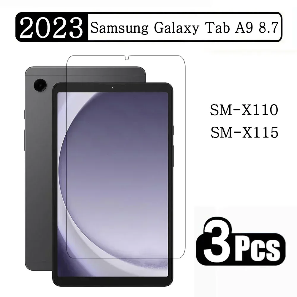 (3 Packs) Tempered Glass For Samsung Galaxy Tab A9 8.7 2023 SM-X110 SM-X115 X110 X115 X117 Screen Protector Tablet Film