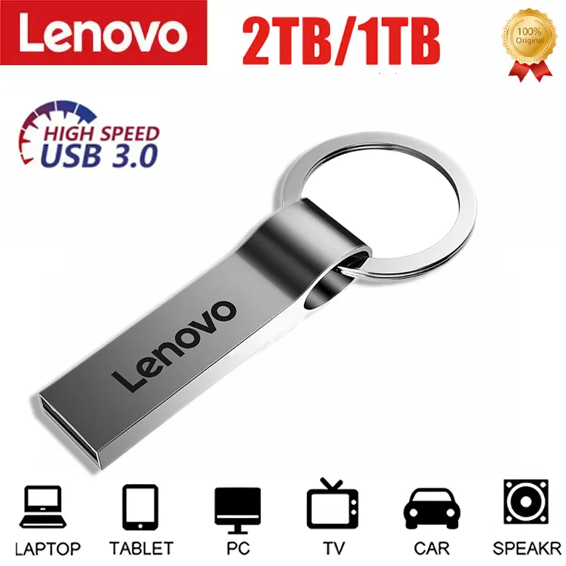 Флеш-накопитель Lenovo USB 3,0, металлический флэш-накопитель, водонепроницаемый высокоскоростной Флэш-Диск на 1 ТБ, 512 ГБ, мини-флэш-диск, флэш-накопитель