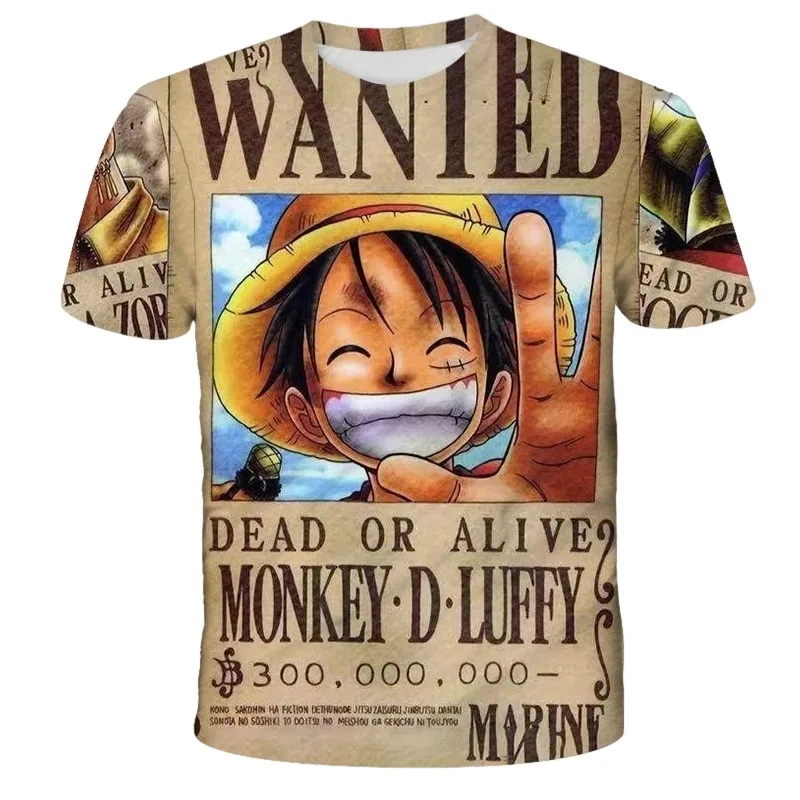 

Hot Japan Summer One Piece Anime Men's 3D Printing Cosplay T-shirt Women's and Children's Street Unisex Large Top Short Sleeve