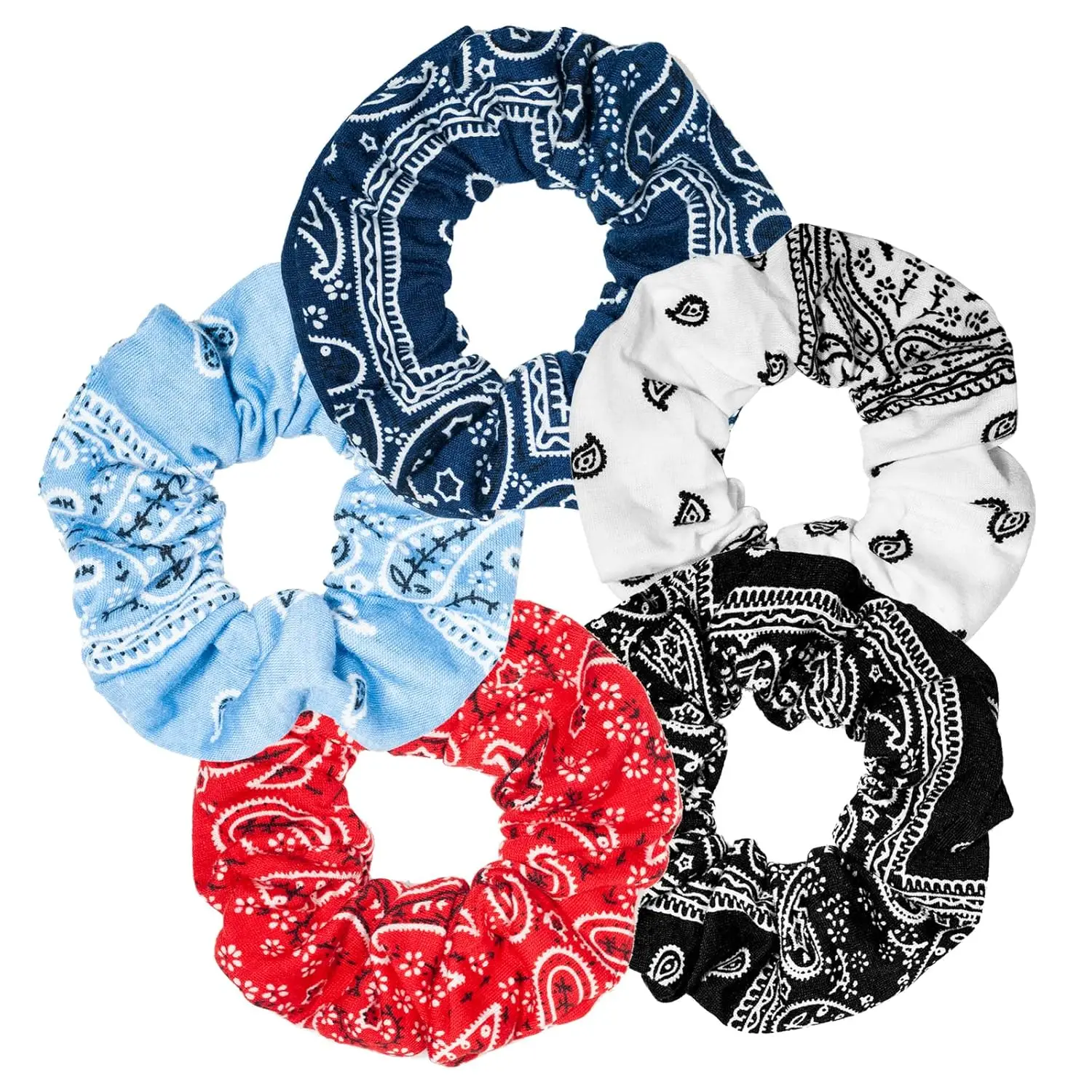 

Cotton Hair Ties Set of 5 for Women, Soft Scrunchies for Hair Styling