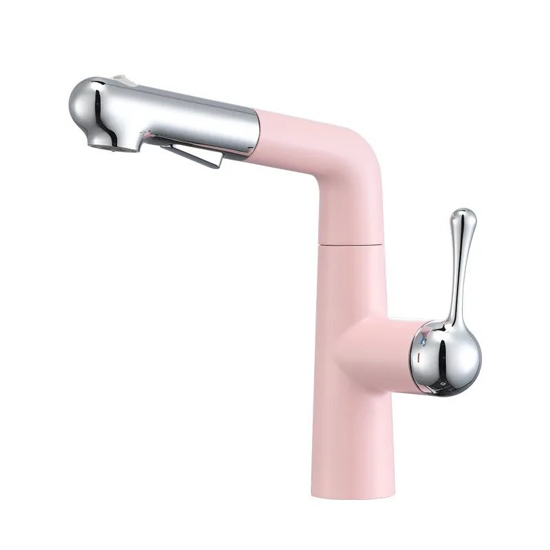 Basin Pull Faucet Bathroom Washbasin Washbasin Faucet, Hot and Cold Retractable Rotatable Faucet Foreign Trade