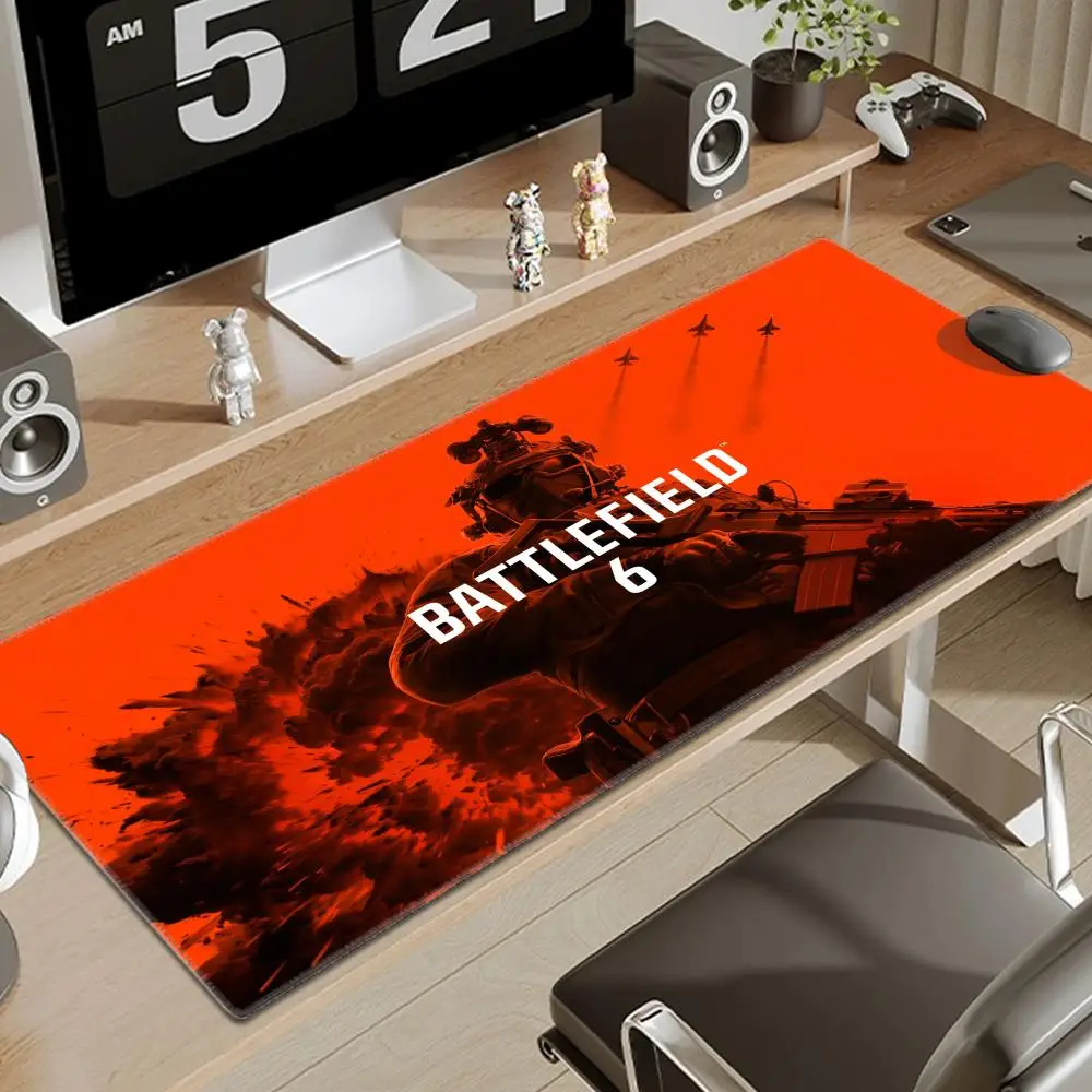 New E-sports B-Battlefield 6 Mousepad HD Gaming Non-slip Rubber Mouse Keyboard Pad Large Game PC Accessories Lock Edge Desk Mat