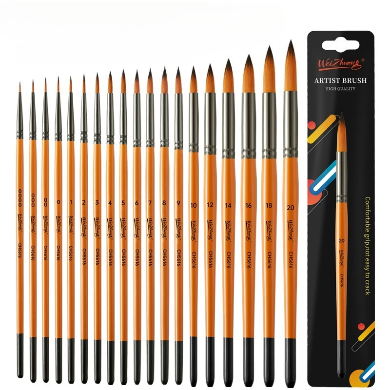 Nylon Paint Brushes Good Water Storage Effect Not Easy To Fall Off Gouache Watercolor Acrylic Oil Painting Graffiti Color Mixing