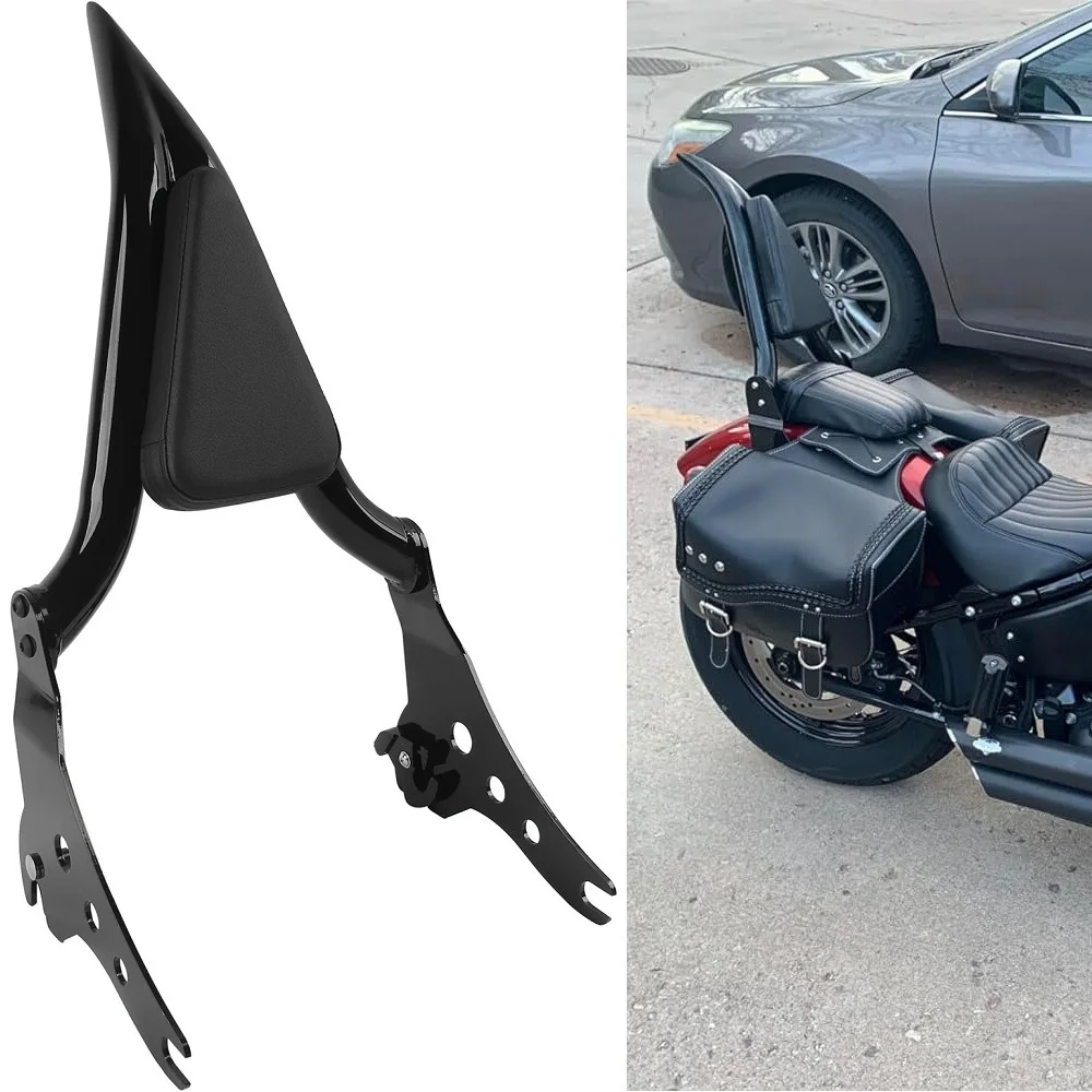 Motorcycle Detachable Black Rear Sissy Bar Passenger Backrest For Harley Softail Street Bob Heritage Classic FLSL FLDE 2018-2026