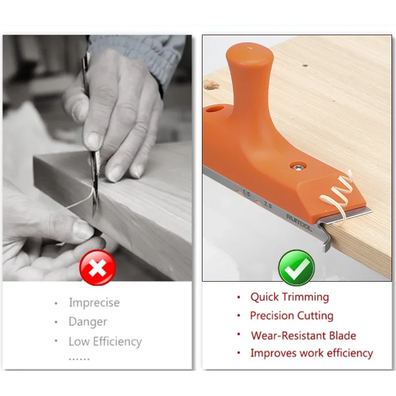 Aparador de bordas 3 em 1, plástico, portátil, durável, para carpintaria, com lâmina de aço para madeira, pvc, abs e folheado