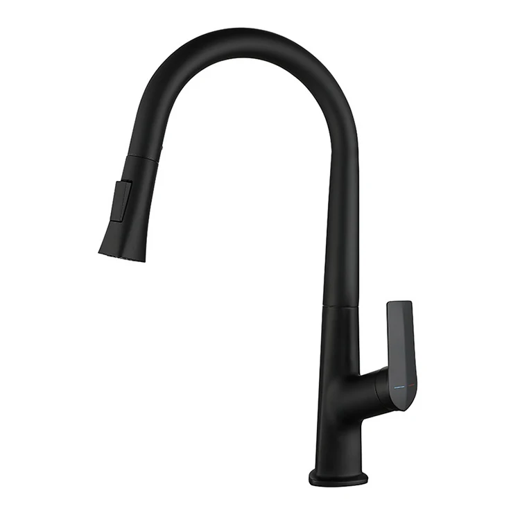 Grifo de fregadero de cocina extraíble de oro moderno con rociador