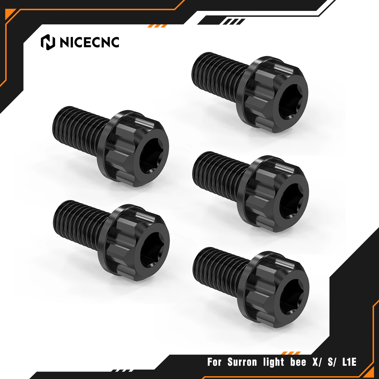 

NICECNC For Sur-Ron light bee X S L1E For Segway X160 Segway X260 Surron light bee X S L1E 5Pcs Titanium Rear Sprocket Bolts