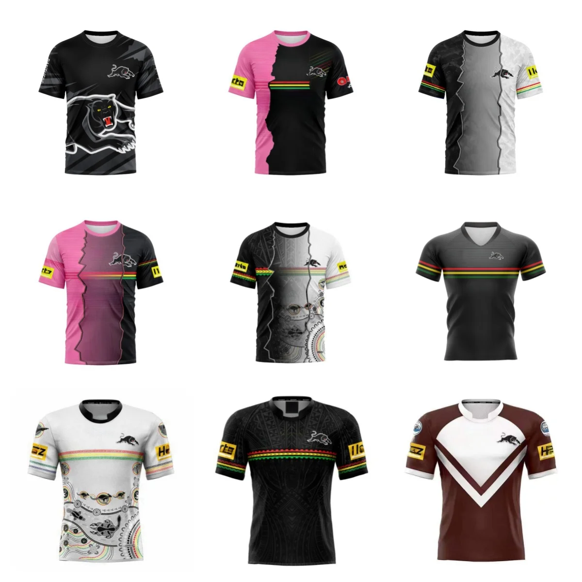 Penrith Panthers 2024 Men's Rugby Men's Short Sleeves HomeandAway/Splicing/Legion/Indigenous Multiple High Quality Short Sleeves