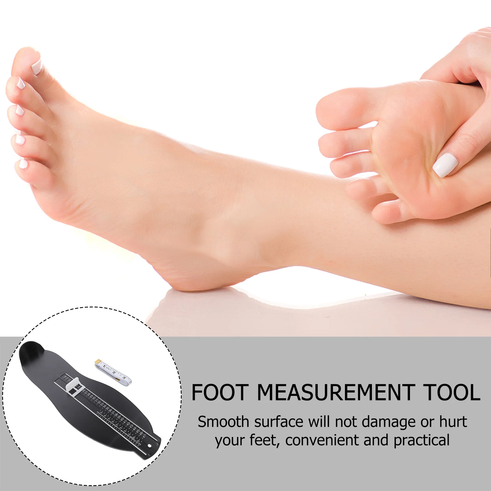 Foot Measuring Device Adult's Feet Ruler Teenager Measure Sizer Printable Gauge Black Length Toddler