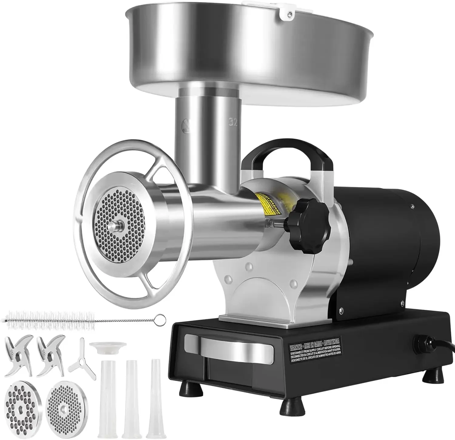 

Electric Meat Grinder, 992 Lb/H Capacity, 1100W (4600W MAX) Industrial Meat Mincer w/ 2 Blade, 3 Grinding Plates, Sausage