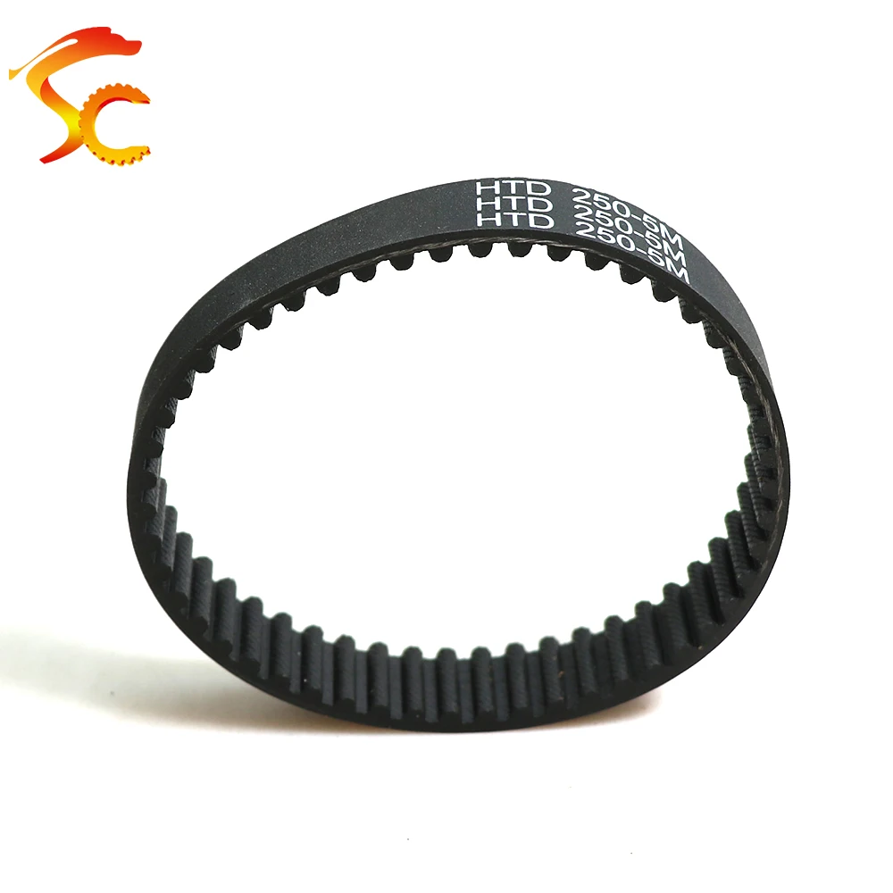 HTD-5M Timing Belt 250/255/260/265/270mm Length 10/15/20/25mm Width 5mm Pitch Rubber Transmission synchronous Pulley belt